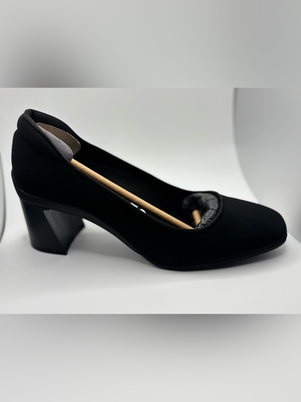 Aerosoles Comfortable Women's Mid Heel Pump Black Stretch Fabric Black Size 8M